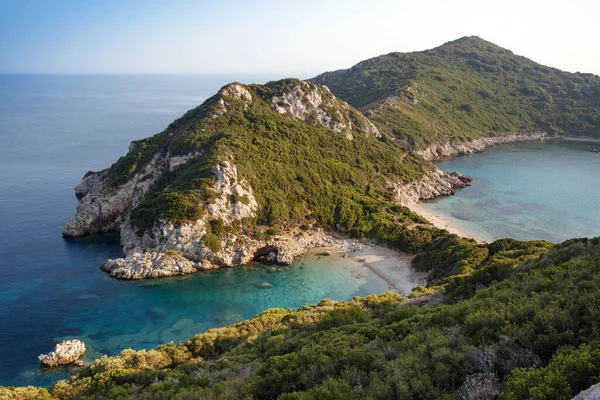 Krásný Výhled Pláž Porto Timoni Afionas Ostrov Korfu Řecku — Stock fotografie