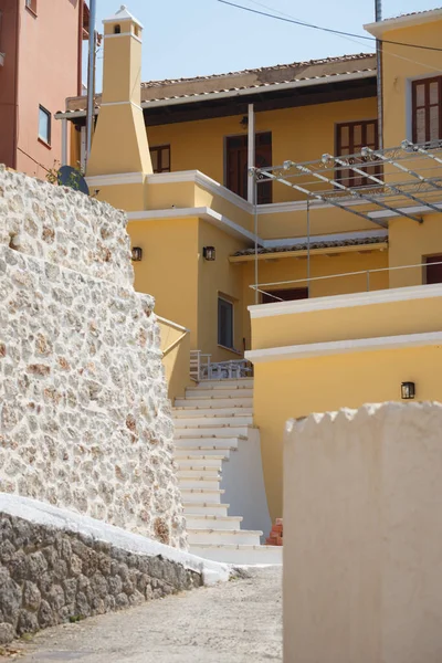 Ruas Pequena Cidade Velha Ilha Corfu Greec — Fotografia de Stock