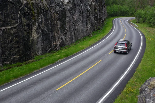 Schöne Windige Straße Norwegischen Berg — Stockfoto