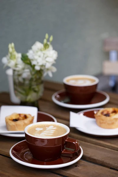 Morgen Tasse Kaffee Und Pastei — Stockfoto