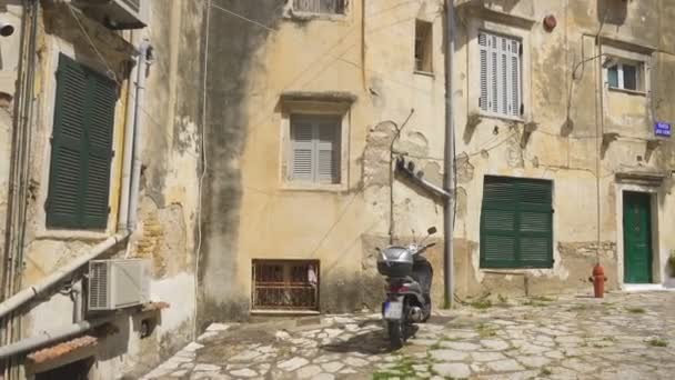 Petites Rues Étroites Centre Historique Vieille Ville Kerkyra Corfou Grèce — Video