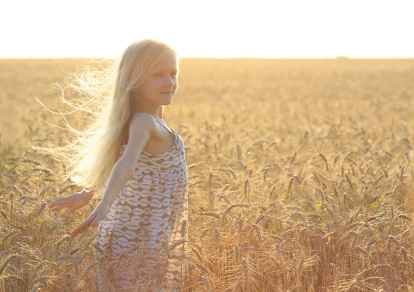 Girl at the field — Stock Photo, Image