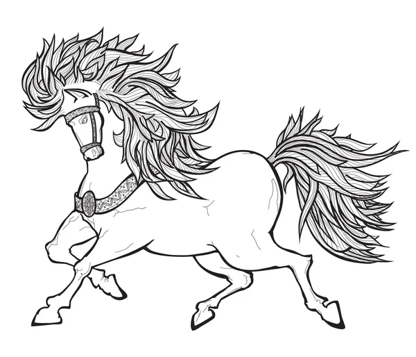 Fée cheval contour image — Image vectorielle