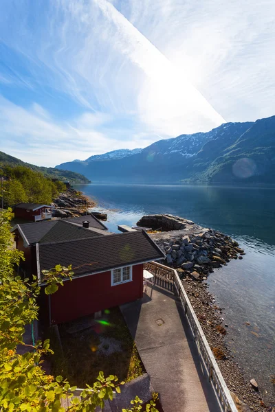 Traditionella norwagian trähus — Stockfoto