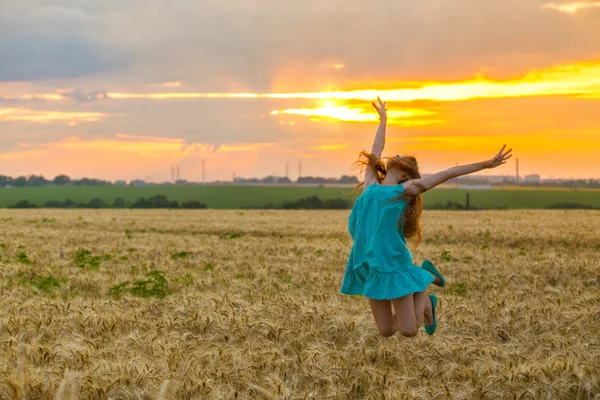 Girl at field — Stock Photo, Image