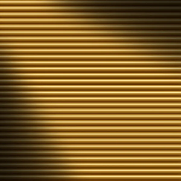 Horizontal gold tube background, lit diagonally — Stock Photo, Image