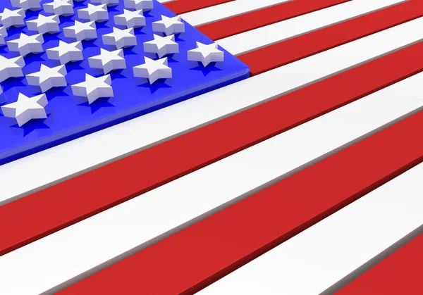 3D model of an American flag in relief — Stock Photo, Image