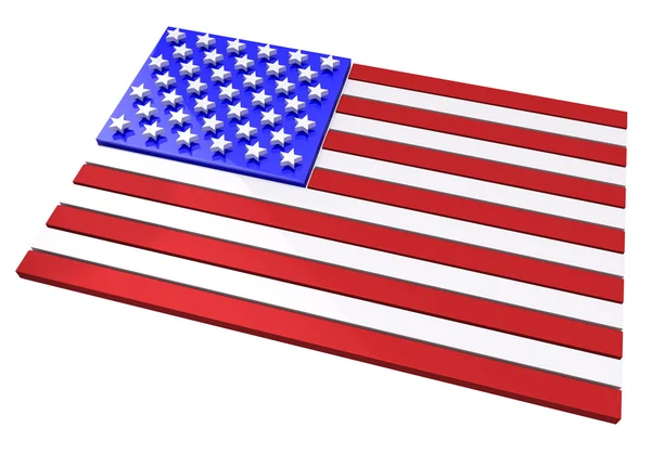 3D model of an American flag in relief — Stock Photo, Image