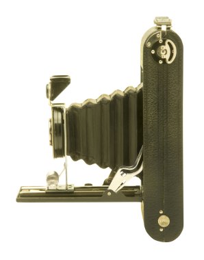 Vintage katlama rulo film kamera profilde körük