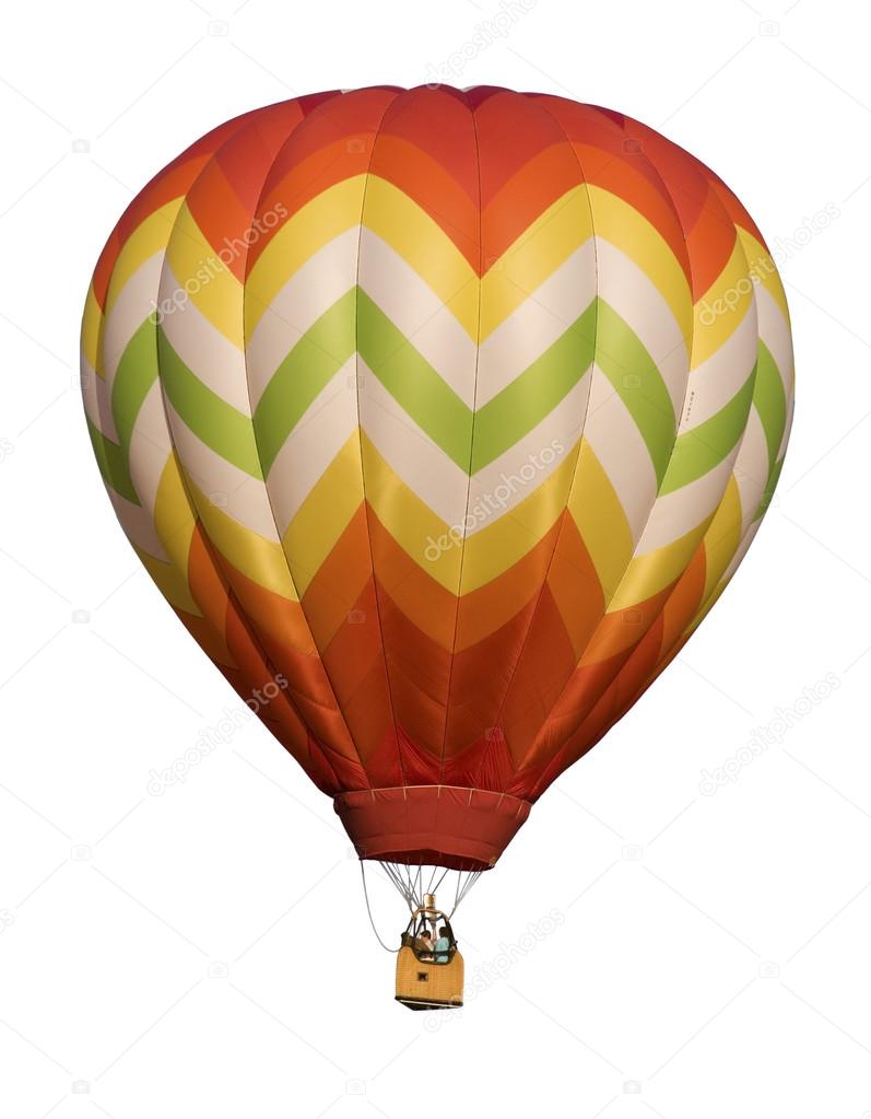 Hot-Air Balloon Floating Against White