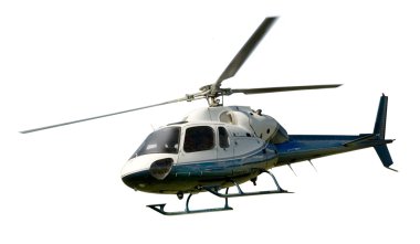 Beyaz karşı izole uçuş helikopter