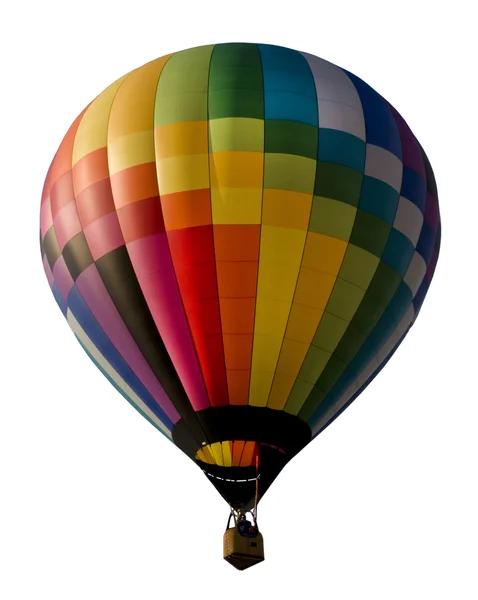 Colorful hot air balloon isolated against white — Stock Photo, Image