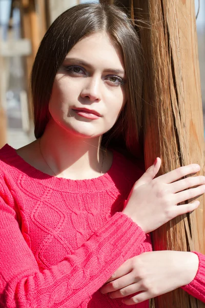 Portrait of a young girl with long hair — Stock Photo, Image