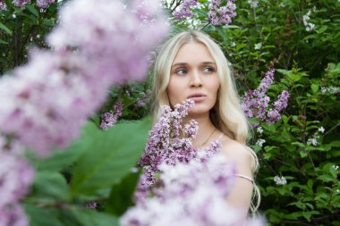 sarışın bir buket leylak