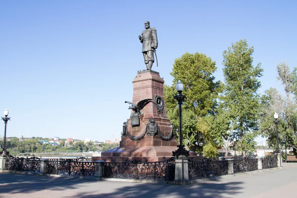 Monumento al zar ruso Alejandro III en Irkutsk — Foto de Stock