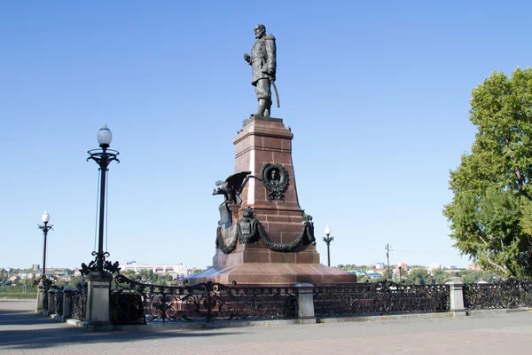 Monument to the Russian tsar Alexander III in Irkutsk — Stock Photo, Image