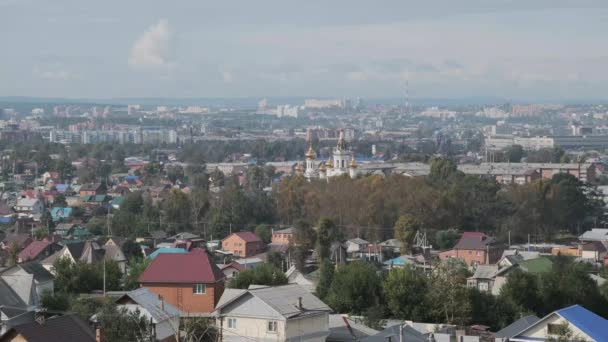 Otoño Panorama Ciudad Irkutsk Desde Suburbio Rabocheye — Vídeo de stock
