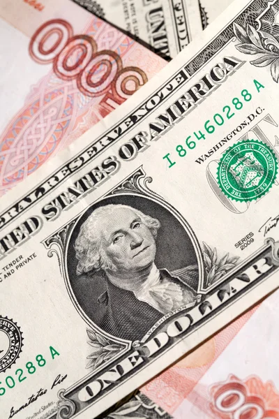 Russian and American money — Stock Photo, Image