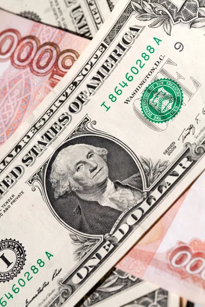 Russian and American money — Stock Photo, Image