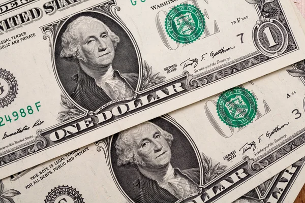 Details of bills in one American dollar — Stock Photo, Image