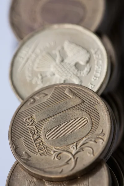 Pyramida mincí deset rublů — Stock fotografie