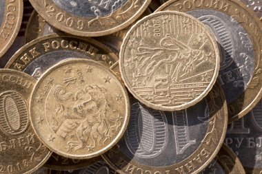 10 ruble karşı euro sikkelerinde on sent değerinde sikke