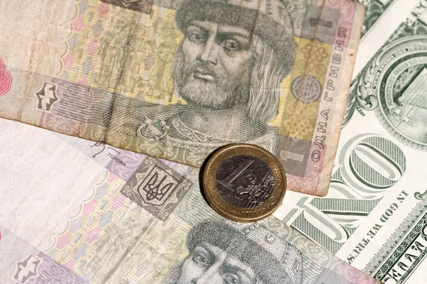 미국 달러와 우크라이나 그 리브 나 — 스톡 사진