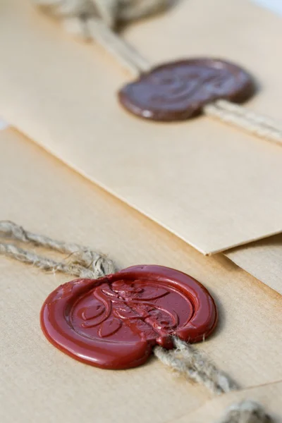 Wax seal on a paper envelope — Stock Photo, Image