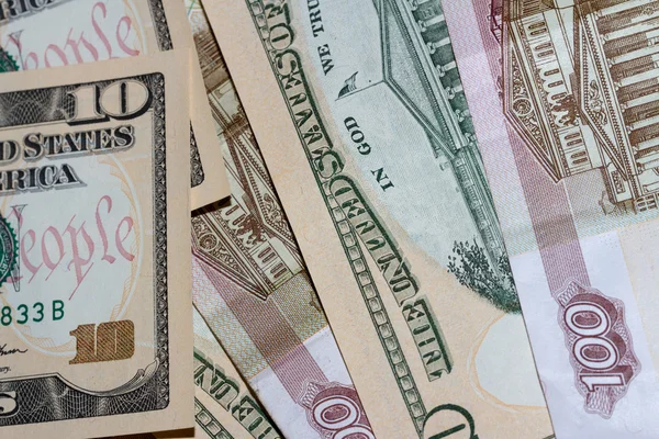 Russian and American money — Stock Photo, Image