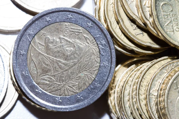 European money in coins — Stock Photo, Image