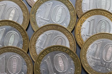 Metal Rusya Federasyonu haysiyet on ruble paralar.