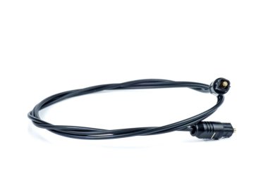 Spdif dijital optik ses eşeksen kablosu beyaz arkaplanda izole edildi