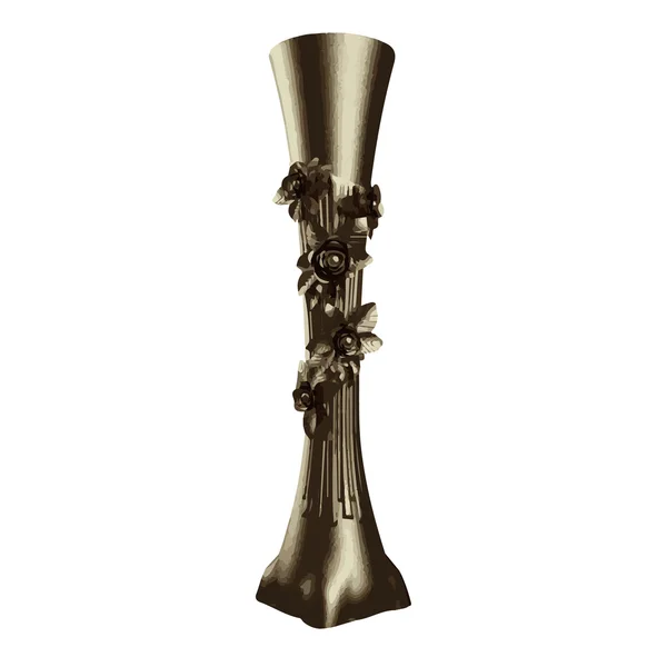 Vector illustration of golden shiny vase