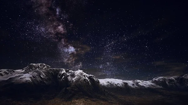 himalaya mountain with star in night time