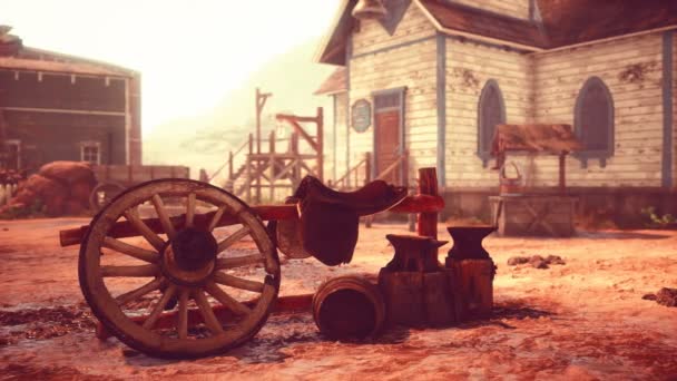 Old American wild western style town — Stock Footage Old American wild western style town Royalty Free Stock Footage