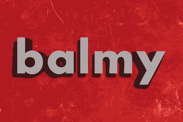 Balmy vector word on red concrete wall Royalty Free Stock Illustrations