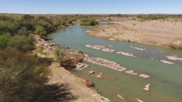 Orange Nehri - Güney Afrika hava görünümünü — Stok video