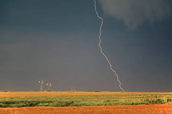 Ländliche Landschaft Mit Herannahendem Gewitter Und Blitz Südafrika — Stockfoto