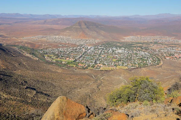 Zvýšený Pohled Město Graaff Reinet Suchém Klokaní Oblasti Jižní Afriky — Stock fotografie