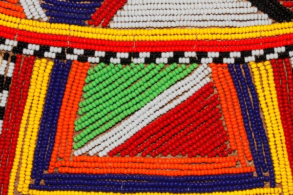 Antecedentes Coloridas Cuentas Africanas Utilizadas Como Decoración Por Tribu Masai —  Fotos de Stock