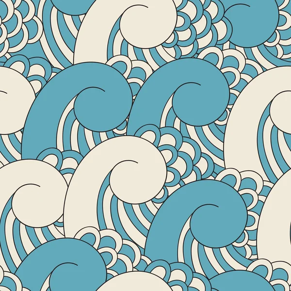 Motif sans couture avec des vagues — Image vectorielle