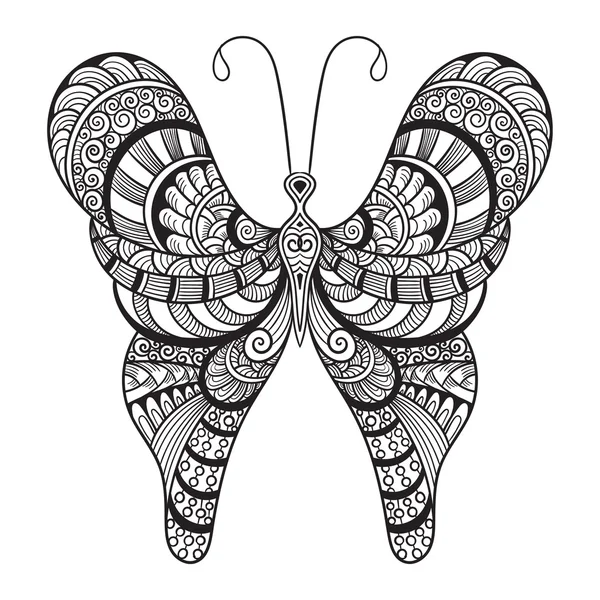 Borboleta decorativa Doodle —  Vetores de Stock