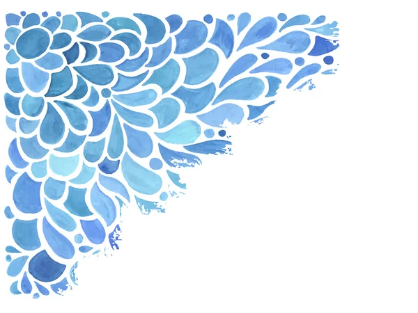 블루 수채화 꽃 패턴 — 스톡 벡터