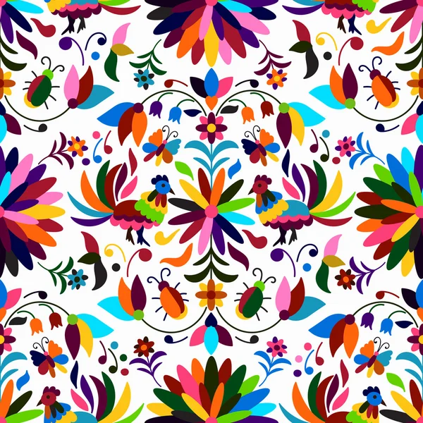 Modèle sans couture de style Otomi — Image vectorielle