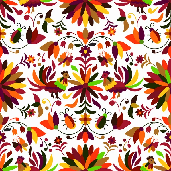 Otomi Style Seamless Pattern — Stock Vector