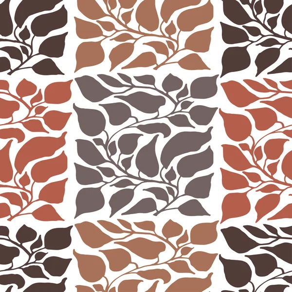 Vector Seamless Floral Wallpaper Composizione Foglie Quadrate — Vettoriale Stock