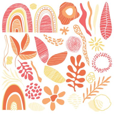 Vektör Fantastik Bitkiler. Bahar Tasarım Elementleri. Duvar Kağıdı, Deseni, Yazdırma, Kart vs. için Orijinal Tasarım