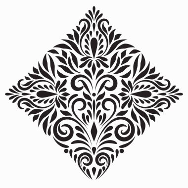 Vektör Çiçek Tasarım Elementi. Vintage Girdap Arkaplanı