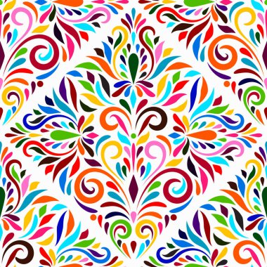 Vector Otomi Style Seamless Pattern. Traditional Mexican Style clipart