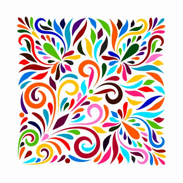 Vector Otomi Style Square Sammansättning Traditionellt Mexikanskt Mönster — Stock vektor